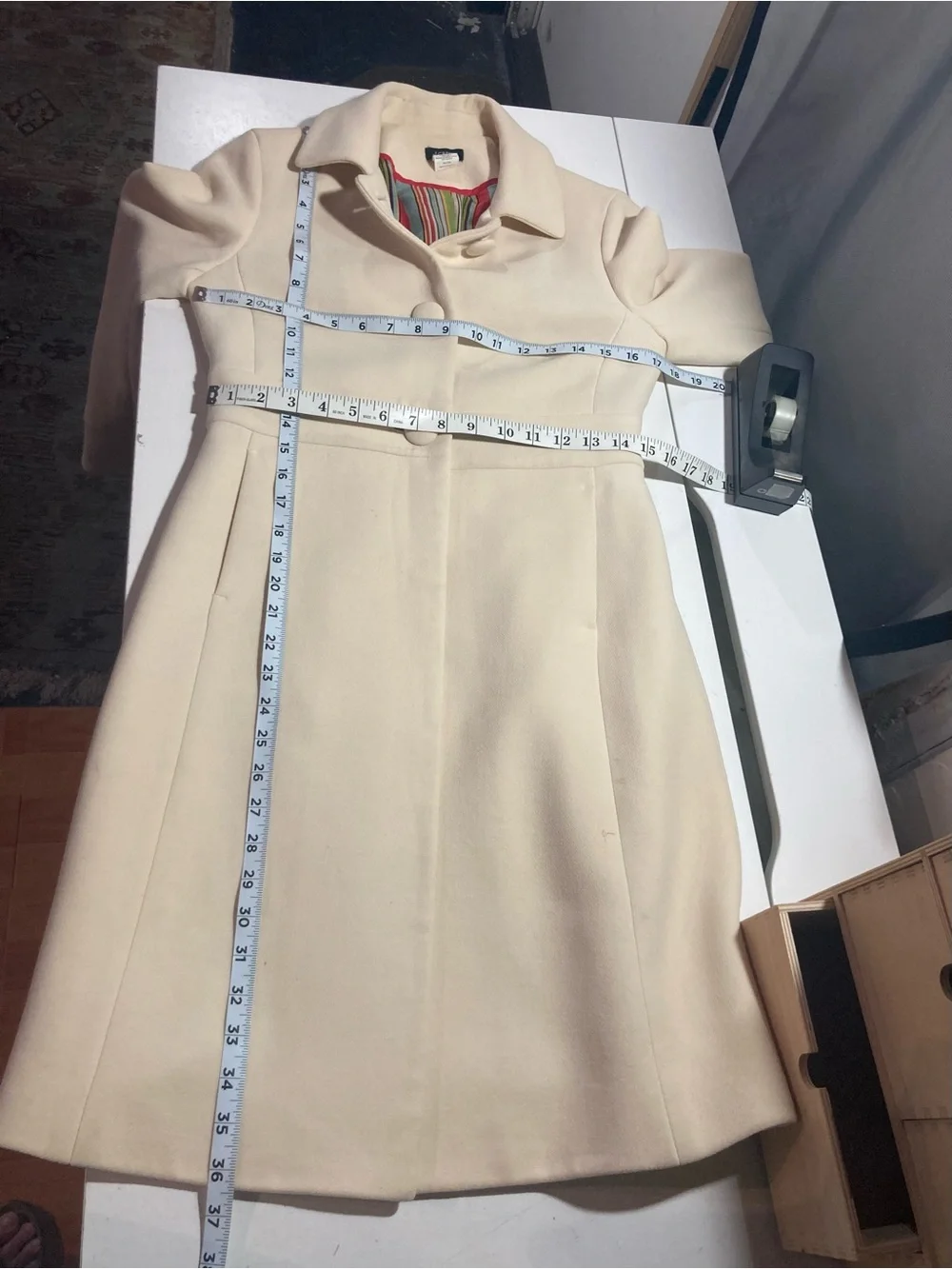 J. Crew Vintage Classic Lady Day Wool Coat A-Line Defined Waist & Pockets Size 2